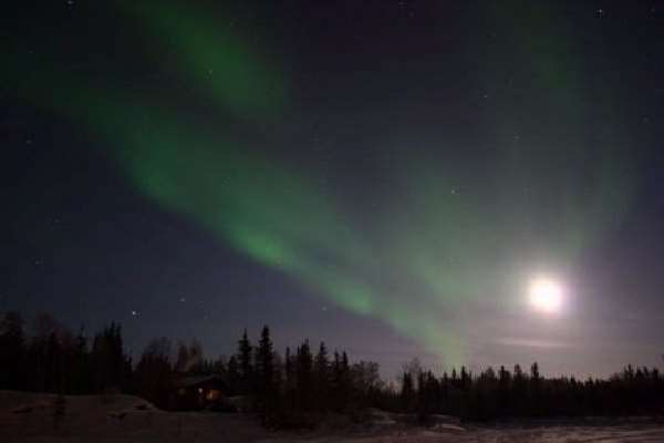 Shangrala's Northern Lights Over Teepees