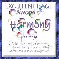 Harmony Award for Web Page Excellence!